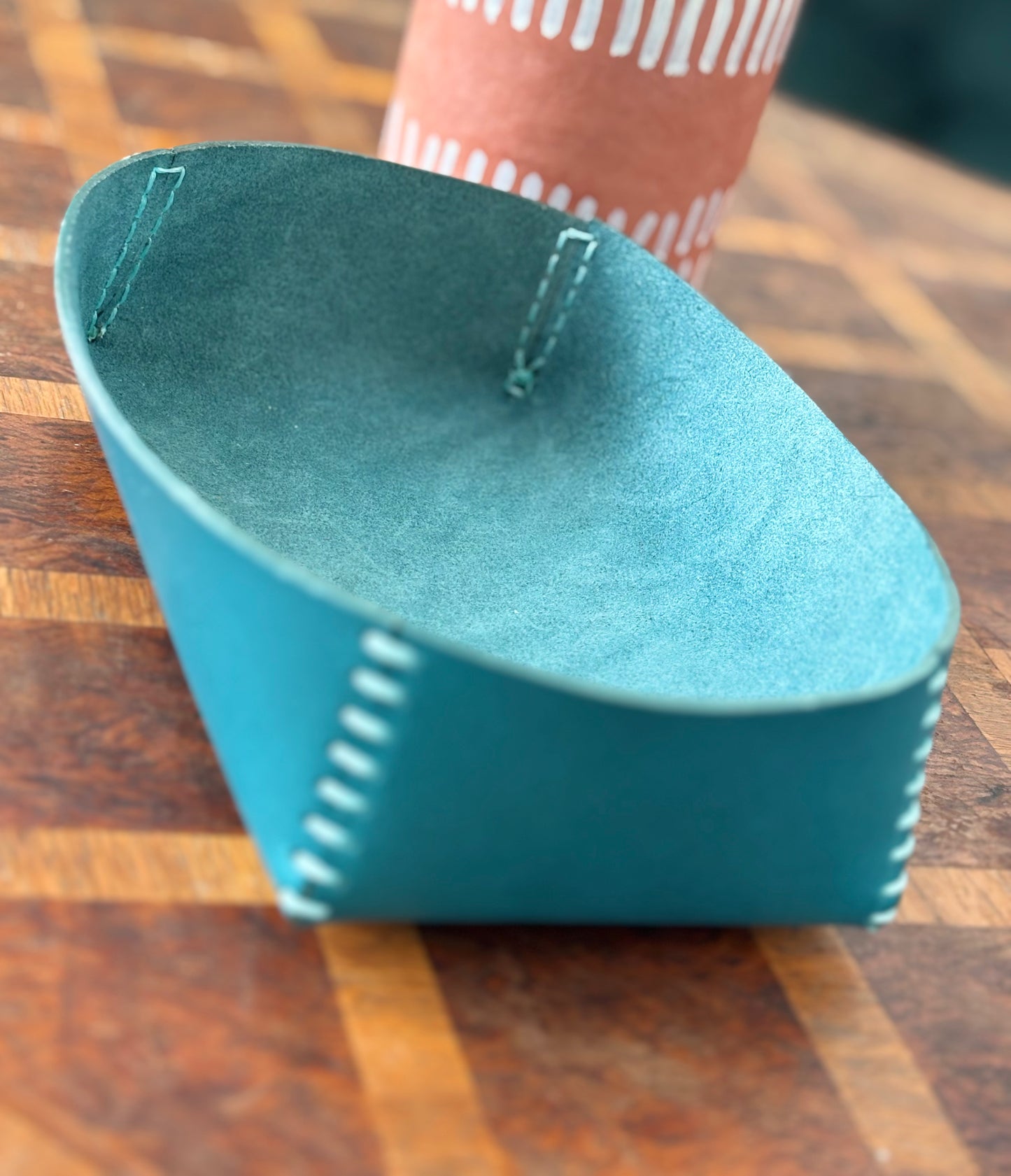 Elsie - Turquoise - Leather Tray