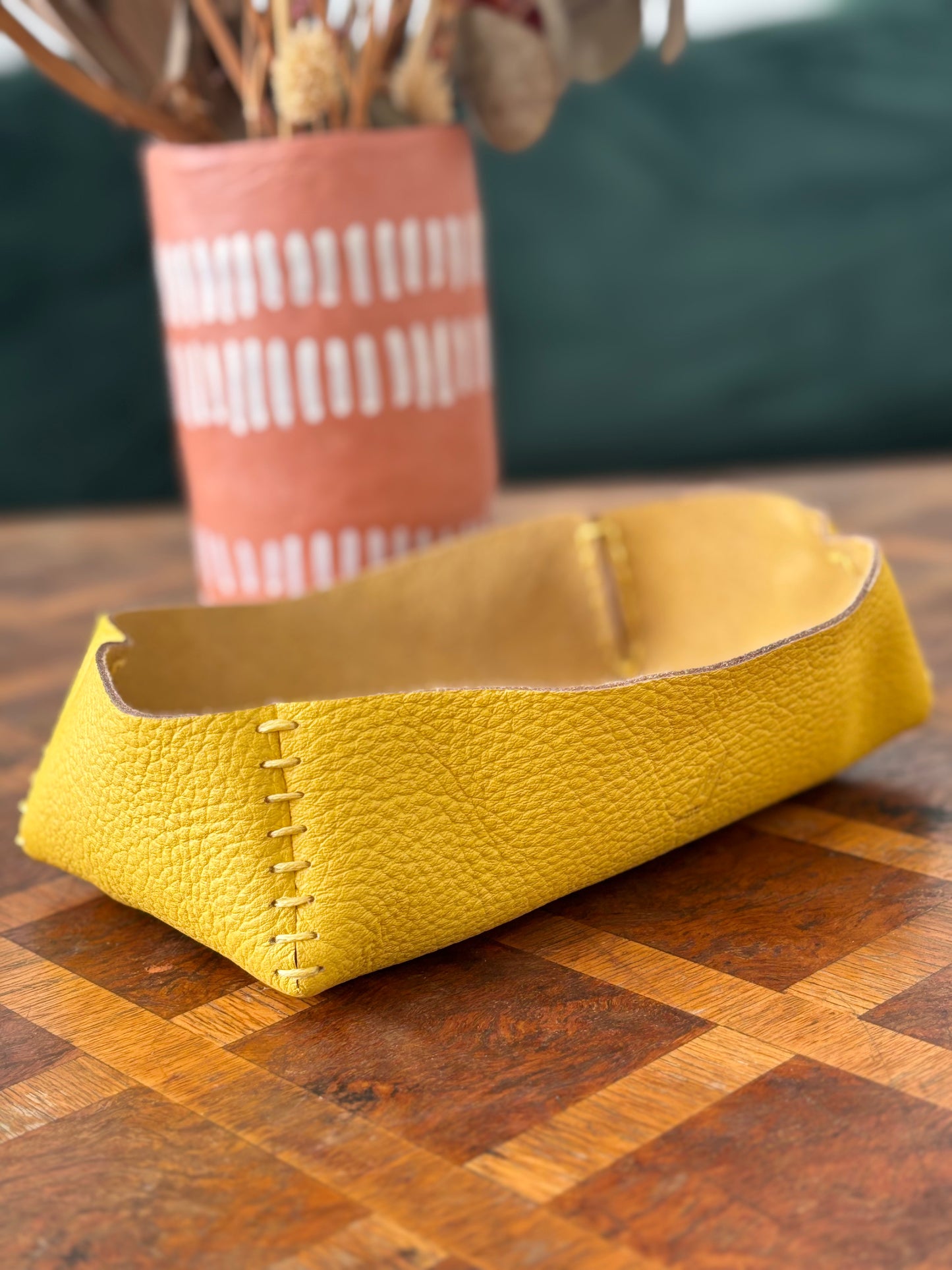 Elsie - Soft Grainy Lemon - Leather Tray