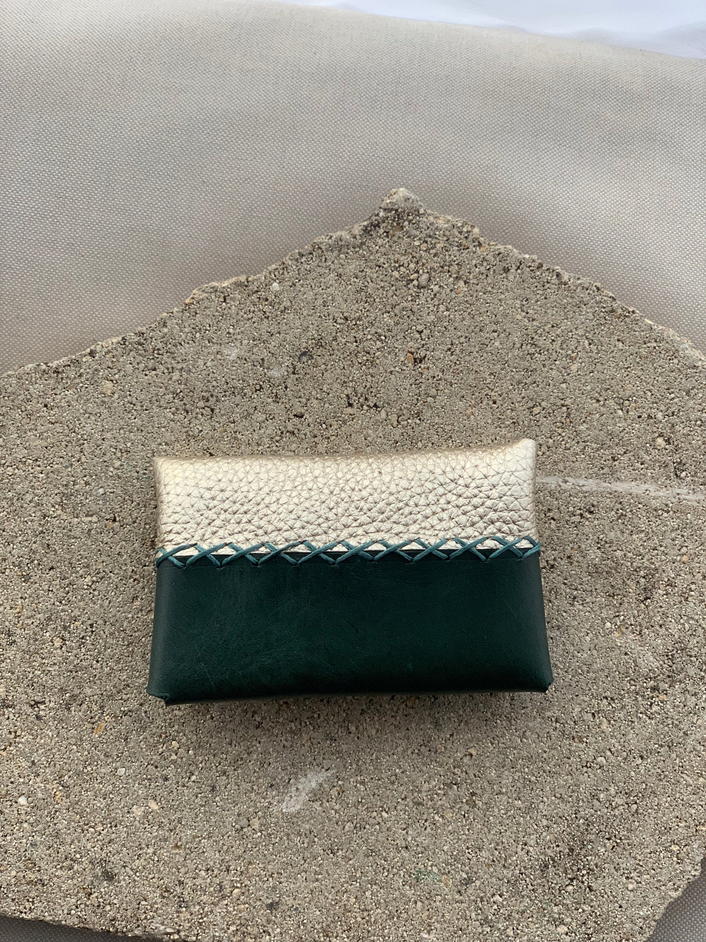 Gold & green wallet